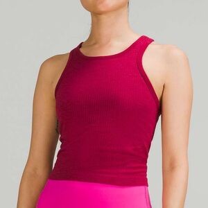 Lululemon Ebb to Street Cropped Racerback Tank Top
Pomegranate